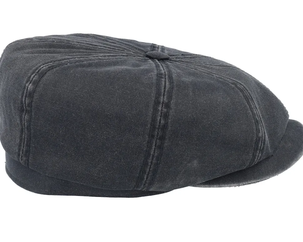 Hatteras Co/Pes Ear Flap Black Flat Cap - Stetson