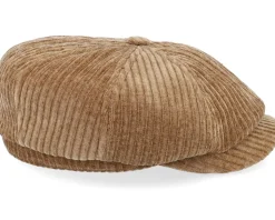 Hatteras Corduroy Jersey Beige Flat Cap - Stetson