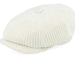Hatteras Corduroy Jersey Wool White Flat Cap - Stetson