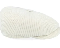 Hatteras Corduroy Jersey Wool White Flat Cap - Stetson