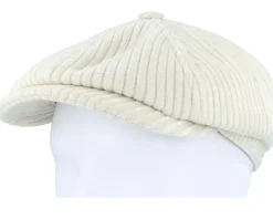 Hatteras Corduroy Jersey Wool White Flat Cap - Stetson