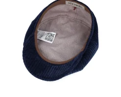 Hatteras Corduroy Jersey Navy Flat Cap - Stetson
