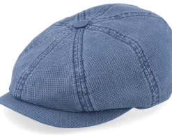 Hatteras Cotton Blue Flat Cap - Stetson