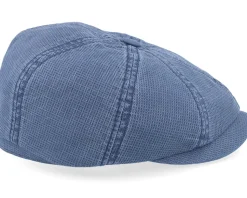 Hatteras Cotton Blue Flat Cap - Stetson