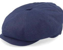 Hatteras Cotton Navy Flat Cap - Stetson