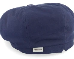 Hatteras Cotton Navy Flat Cap - Stetson