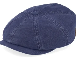 Hatteras Cotton Stetson X The Feebles Navy Flatcap - Stetson