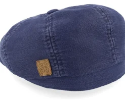 Hatteras Cotton Stetson X The Feebles Navy Flatcap - Stetson