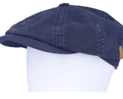Hatteras Cotton Stetson X The Feebles Navy Flatcap - Stetson