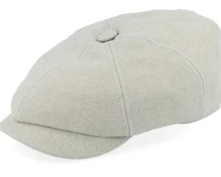 Hatteras Cotton Twill Beige/Blue Twill Flat Cap - Stetson