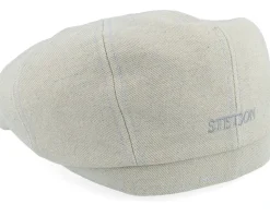 Hatteras Cotton Twill Beige/Blue Twill Flat Cap - Stetson