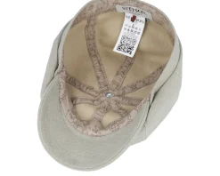 Hatteras Cotton Twill Beige/Blue Twill Flat Cap - Stetson