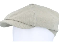 Hatteras Cotton Twill Beige/Blue Twill Flat Cap - Stetson