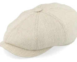 Hatteras Cotton/Linen Hvy Twill Beige/Off White Flat Cap - Stetson