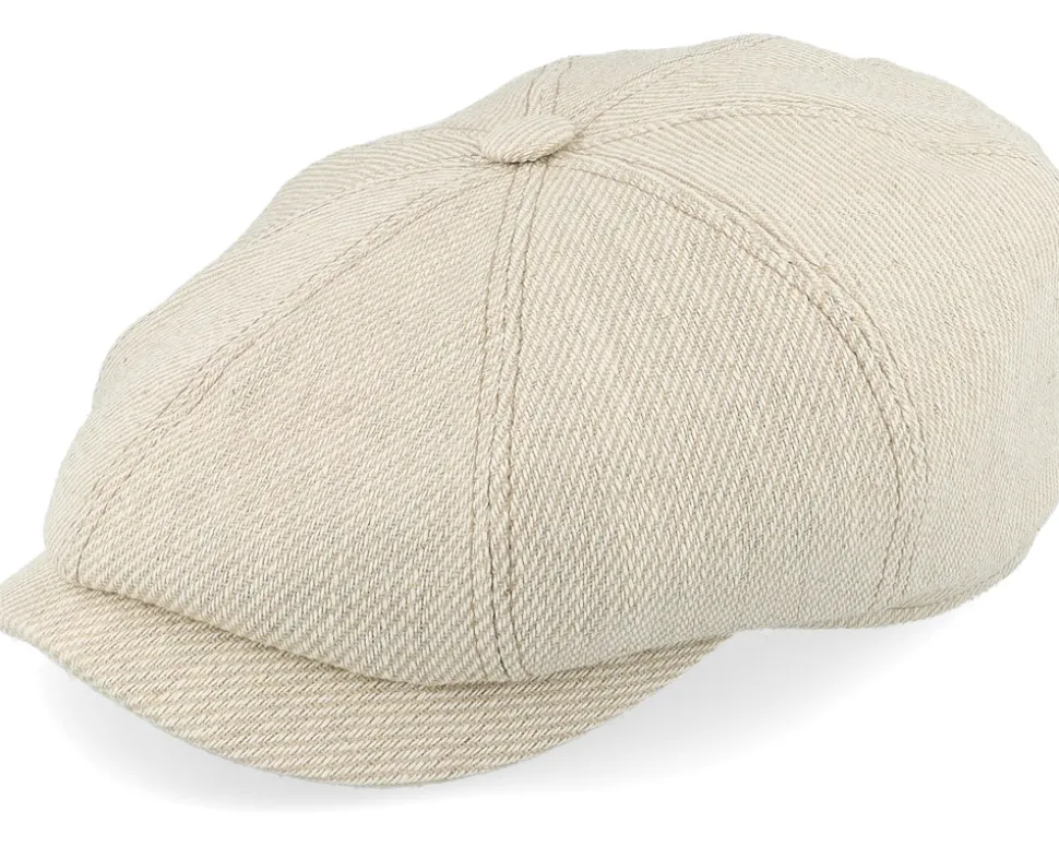 Hatteras Cotton/Linen Hvy Twill Beige/Off White Flat Cap - Stetson