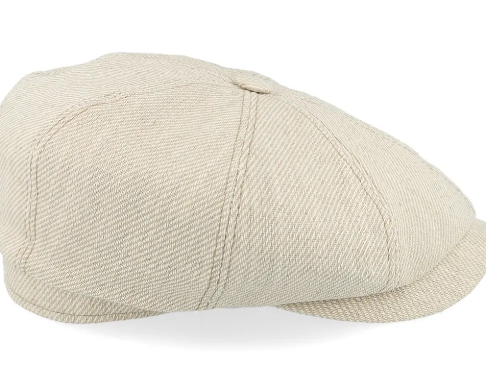Hatteras Cotton/Linen Hvy Twill Beige/Off White Flat Cap - Stetson