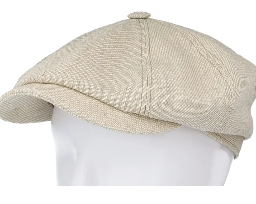 Hatteras Cotton/Linen Hvy Twill Beige/Off White Flat Cap - Stetson