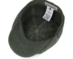 Hatteras Cotton/Linen Olive Flat Cap - Stetson