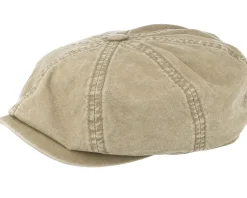 Hatteras Delave Organic Cotton Beige Flat Cap - Stetson