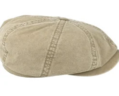 Hatteras Delave Organic Cotton Beige Flat Cap - Stetson