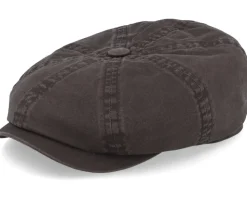 Hatteras Delave Organic Cotton Brown Flat Cap - Stetson