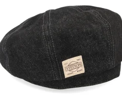 Hatteras Denim Black Flat Cap - Stetson