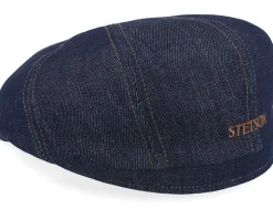 Hatteras Denim Sustainable Blue Flat Cap - Stetson