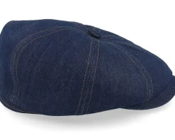 Hatteras Denim Sustainable Dark Denim Flat Cap - Stetson