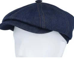 Hatteras Denim Sustainable Dark Denim Flat Cap - Stetson