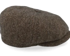 Hatteras Ear Flap Wool Herringbone Brown-melange Flat Cap - Stetson