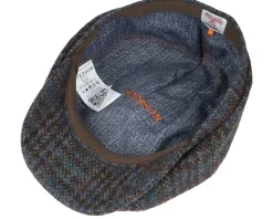 Hatteras Harris Tweed Brown/Navy Flat Cap - Stetson