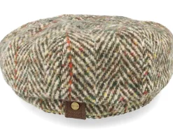 Hatteras Herringbone Olive Flat Cap - Stetson