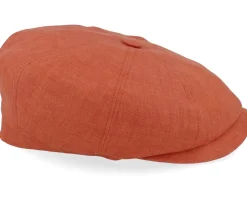 Hatteras Linen Golden Orange Flat Cap - Stetson