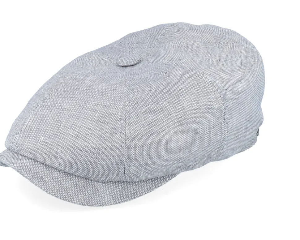 Hatteras Linen Lith Grey Flat Cap - Stetson