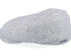 Hatteras Linen Lith Grey Flat Cap - Stetson