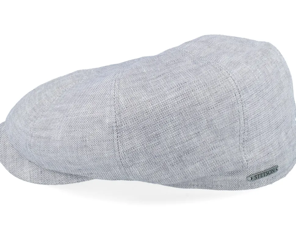 Hatteras Linen Lith Grey Flat Cap - Stetson