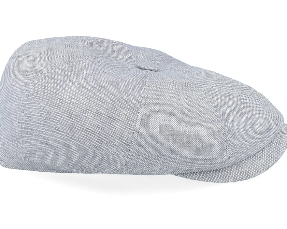 Hatteras Linen Lith Grey Flat Cap - Stetson