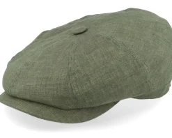 Hatteras Linen Olive Flat Cap - Stetson