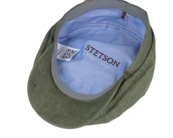 Hatteras Linen Olive Flat Cap - Stetson
