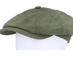 Hatteras Linen Olive Flat Cap - Stetson