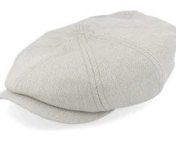 Hatteras Linen Sustainable Beige Flat Cap - Stetson