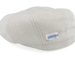 Hatteras Linen Sustainable Beige Flat Cap - Stetson