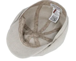 Hatteras Linen Sustainable Beige Flat Cap - Stetson