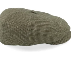 Hatteras Linen/Cotton Green Mix Structure Flat Cap - Stetson