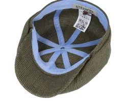 Hatteras Linen/Cotton Green Mix Structure Flat Cap - Stetson