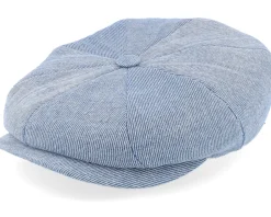 Hatteras Linen/Cotton Twill Blue Twill Flat Cap - Stetson