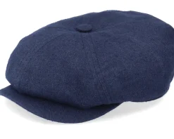 Hatteras Linen/Silk Navy Flat Cap - Stetson