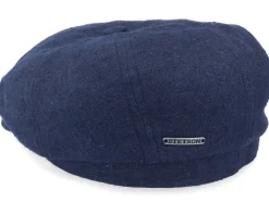 Hatteras Linen/Silk Navy Flat Cap - Stetson
