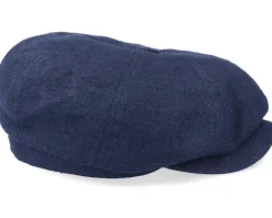 Hatteras Linen/Silk Navy Flat Cap - Stetson
