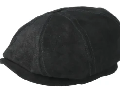 Hatteras Pigskin Black Flat Cap - Stetson
